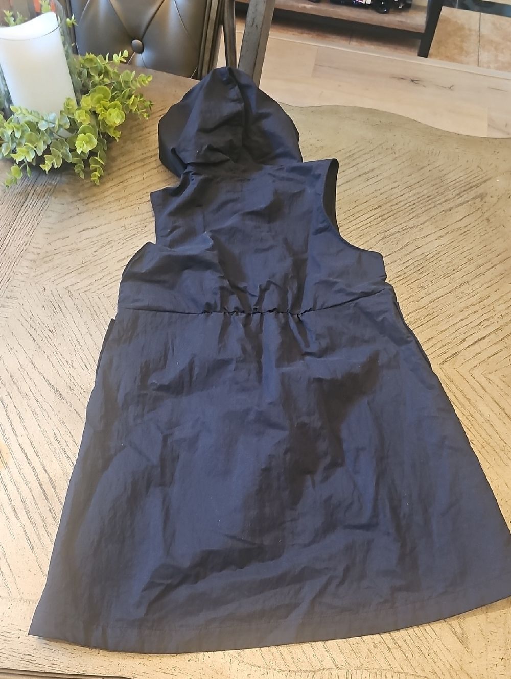 Zara Hooded Waterproof Tech Black Dress Size 11-12 - Picture 8 of 12